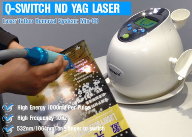 Macchina di rimozione del tatuaggio del laser del ND commutata Q YAG, macchina di cura di pelle indolore